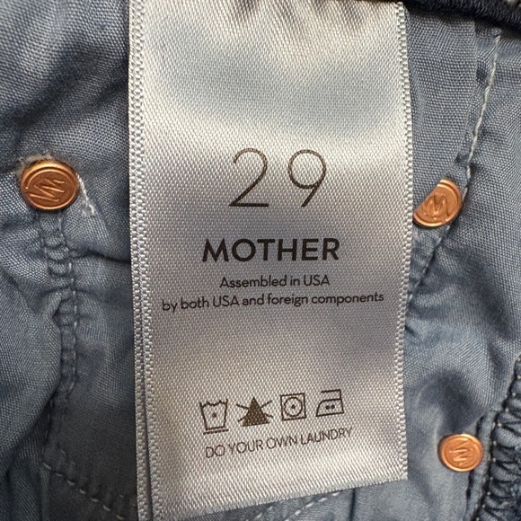 MOTHER The Insider Crop Step Fray Dark Blue Denim Jean Night Tripper Wash Sz 29 - Picture 9 of 13